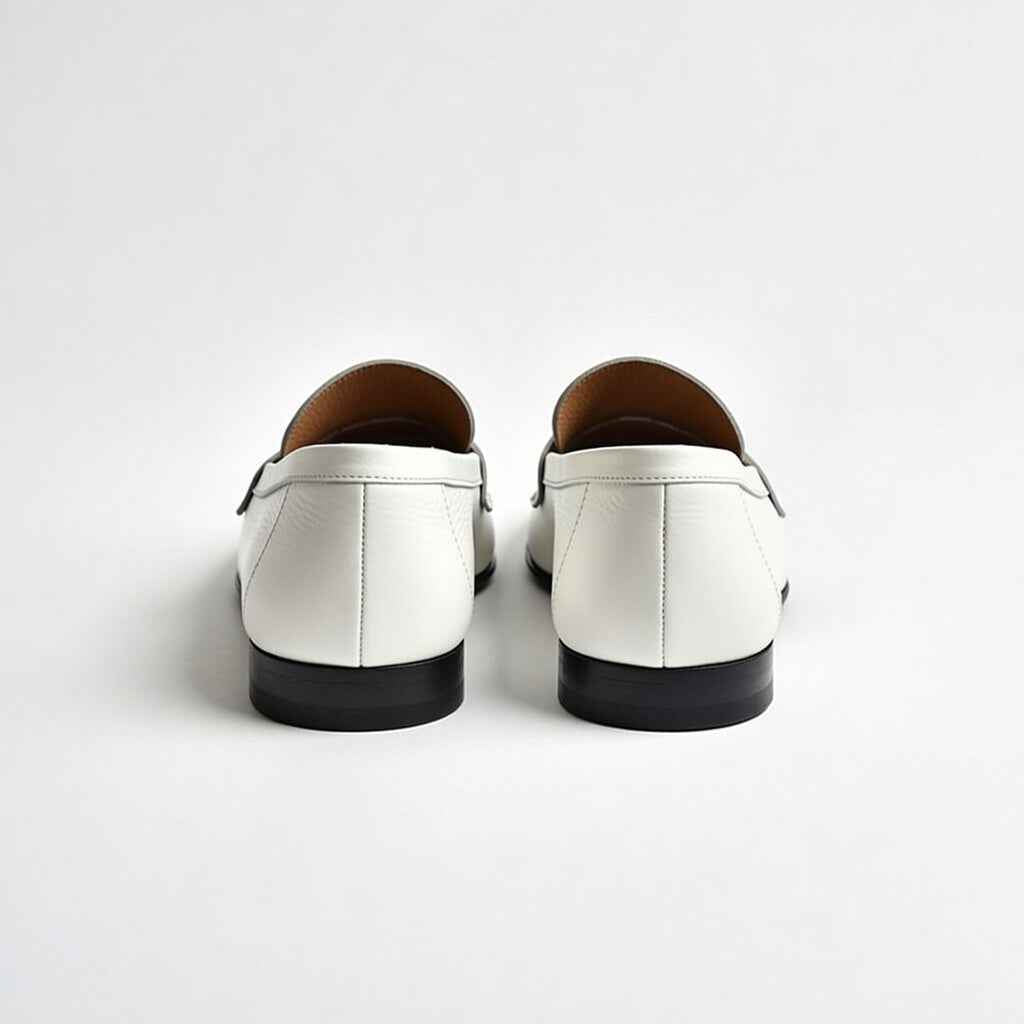 AS - Zonda'Men’s White Leather Loafers