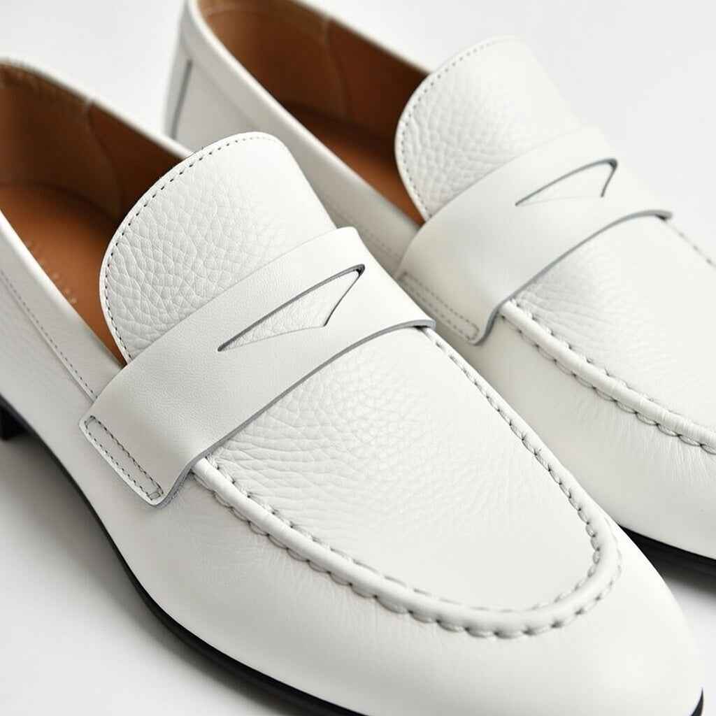 AS - Zonda'Men’s White Leather Loafers
