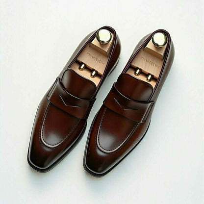 AS - Jabok'Men’s Brown Leather Penny Loafers