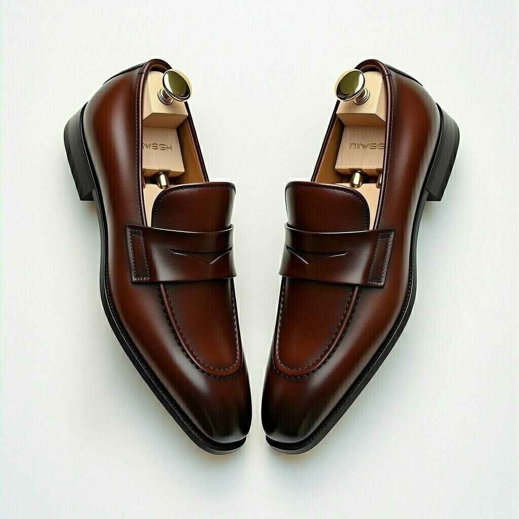 AS - Jabok'Men’s Brown Leather Penny Loafers