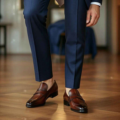 AS - Jabok'Men’s Brown Leather Penny Loafers