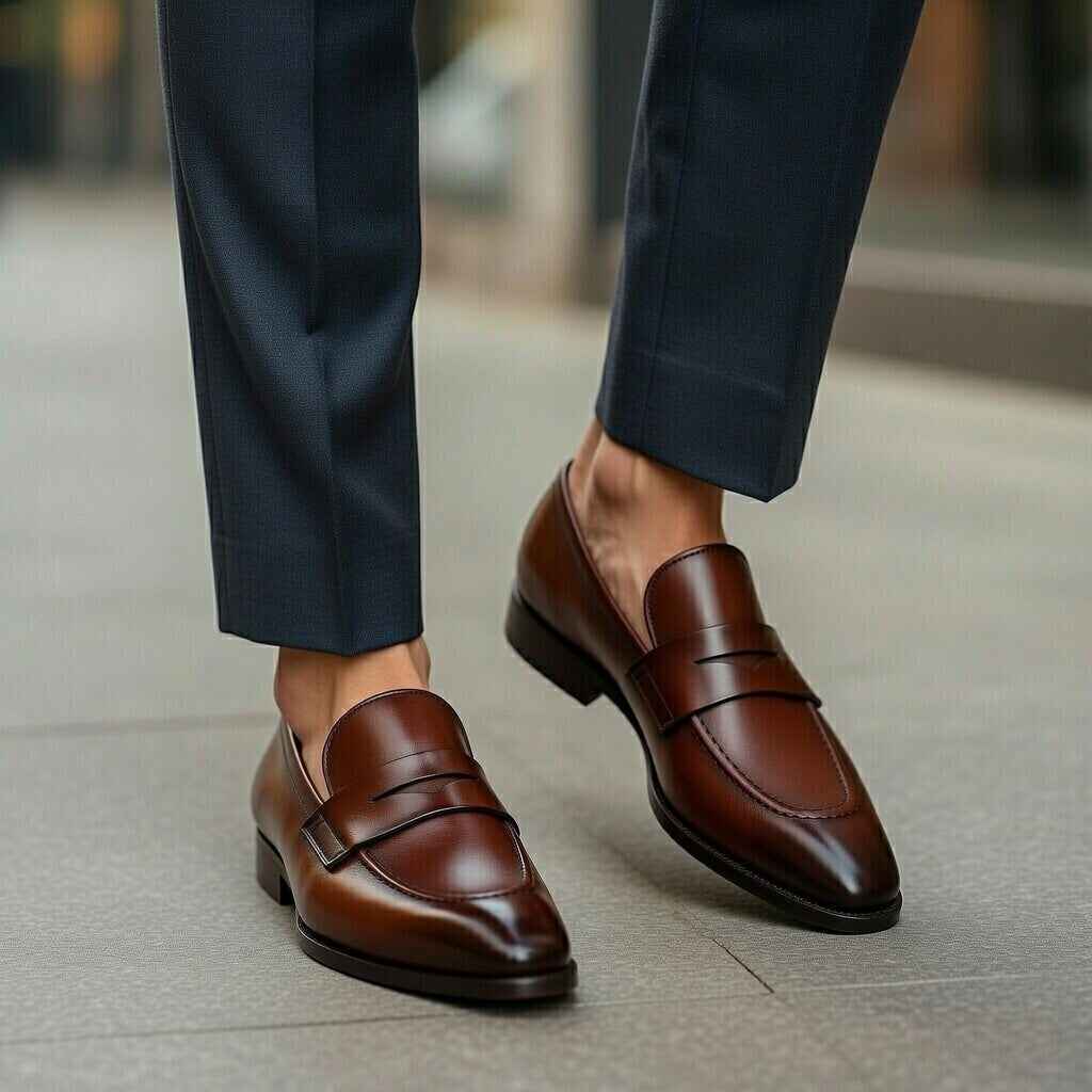 AS - Jabok'Men’s Brown Leather Penny Loafers