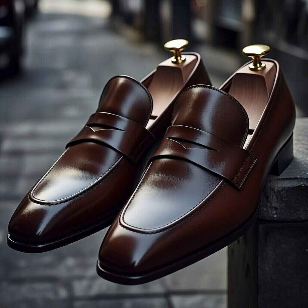 AS - Jabok'Men’s Brown Leather Penny Loafers