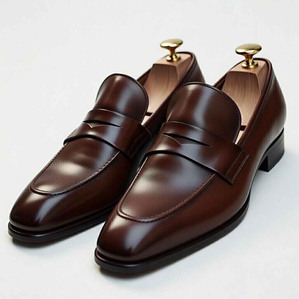 AS - Jabok'Men’s Brown Leather Penny Loafers