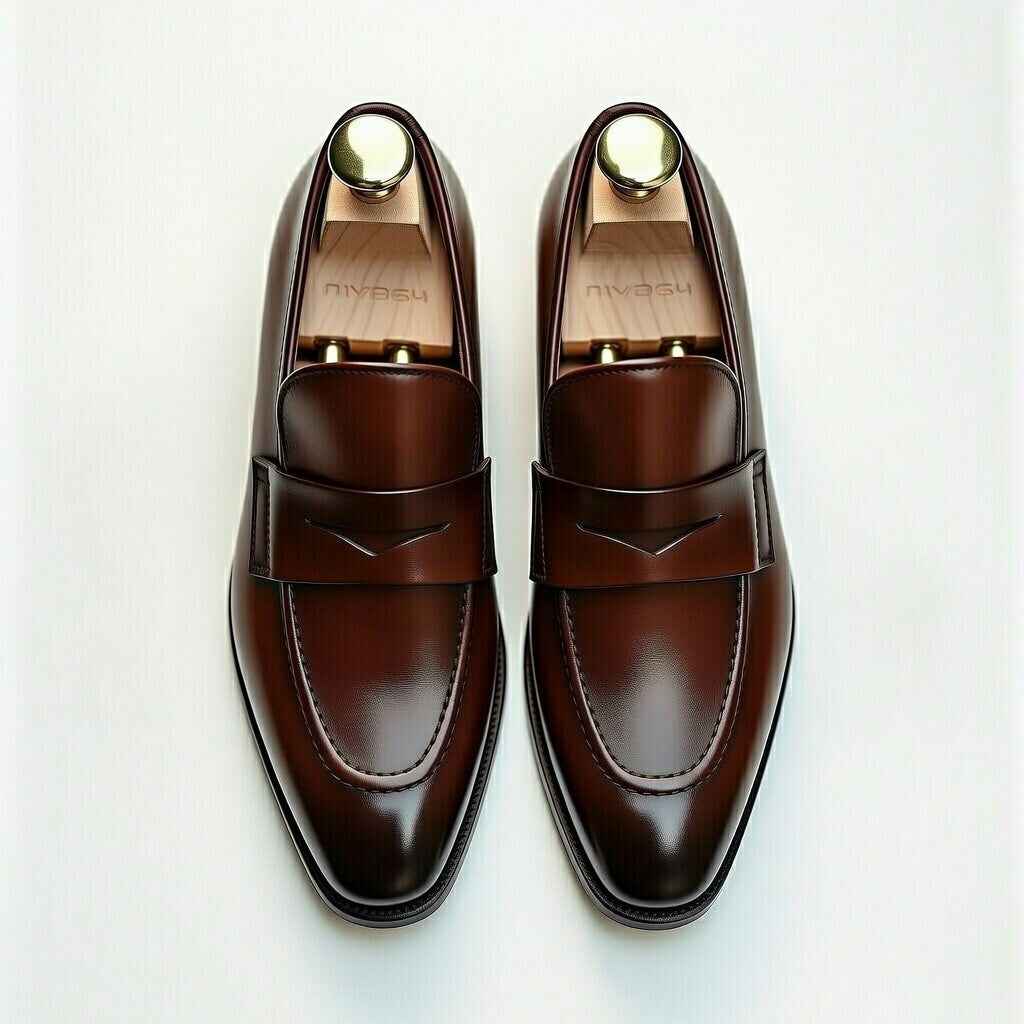 AS - Jabok'Men’s Brown Leather Penny Loafers