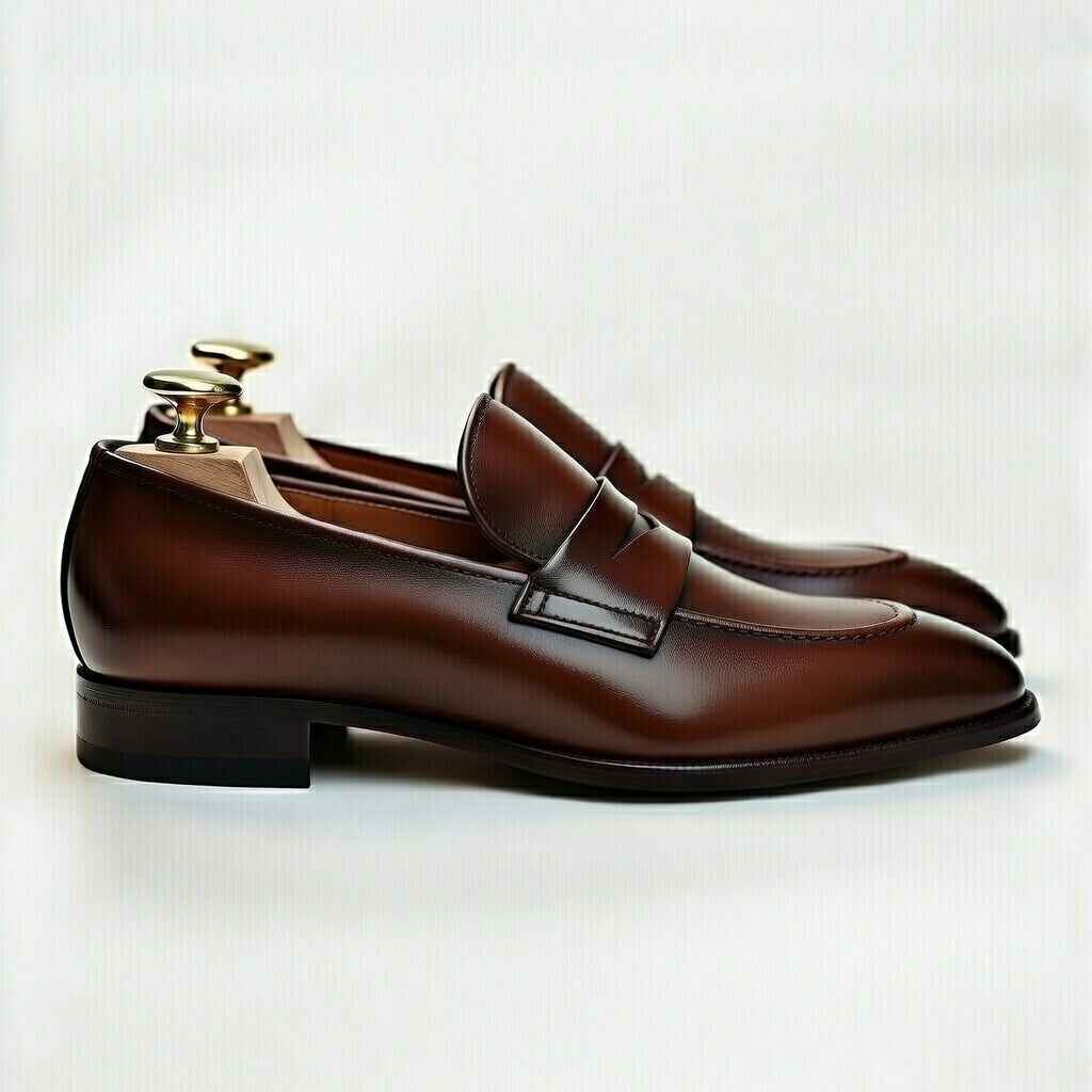 AS - Jabok'Men’s Brown Leather Penny Loafers