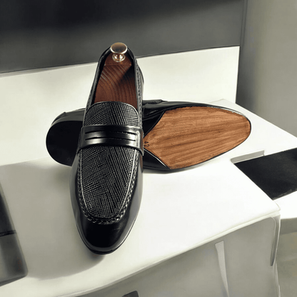The sleek black finish and handcrafted detailing make Midnight Glide moccasins ideal for both formal and casual occasions. Pair them with office wear, wedding outfits, or smart casual attire for a polished and refined look. With a soft cushioned insole and durable slip-resistant outsole, they ensure all-day comfort and long-lasting performance.