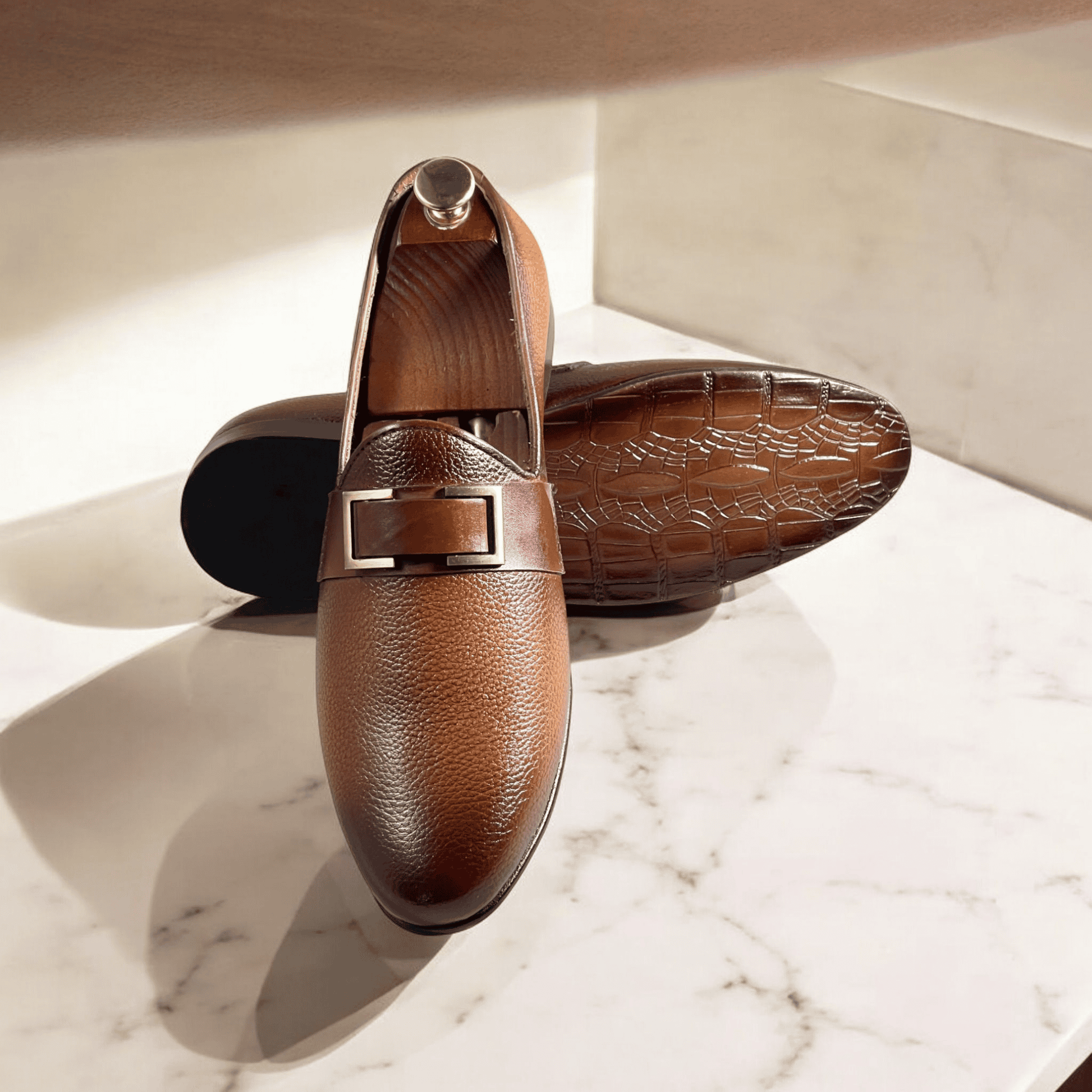 Mustard moccasin handmade leather shoes – premium all-leather slip-on casual loafers with soft sole and timeless craftsmanship for men