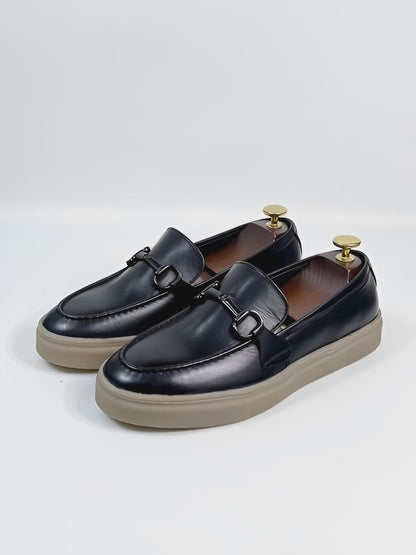 AS - Novak"Men’s Black Leather Bit Loafers