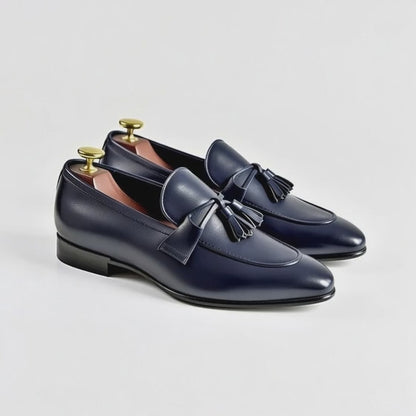 AS - Sabule"Men's Navi blue leather mocation