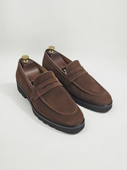AS - Labi "Men’s Brown Suede Penny Loafers