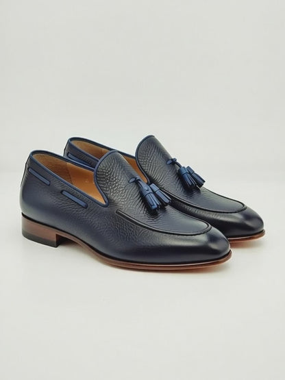 AS - Koop"Men's Navy Blue Tassel Loafers