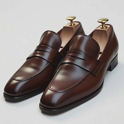 AS - Jabok'Men’s Brown Leather Penny Loafers
