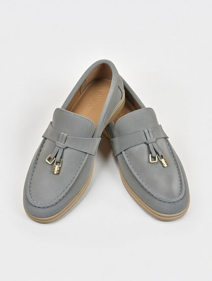 Men’s Grey Blue Suede Loafers