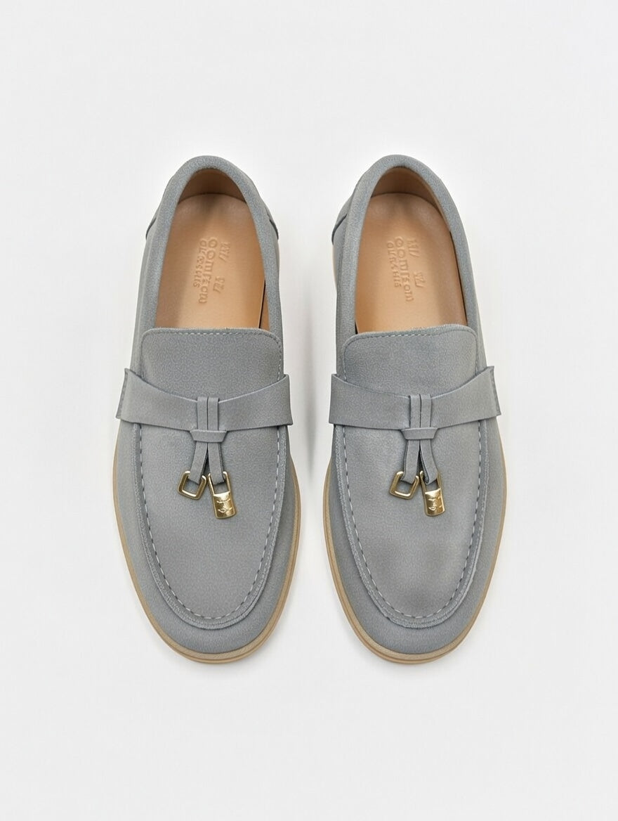 Men’s Grey Blue Suede Loafers