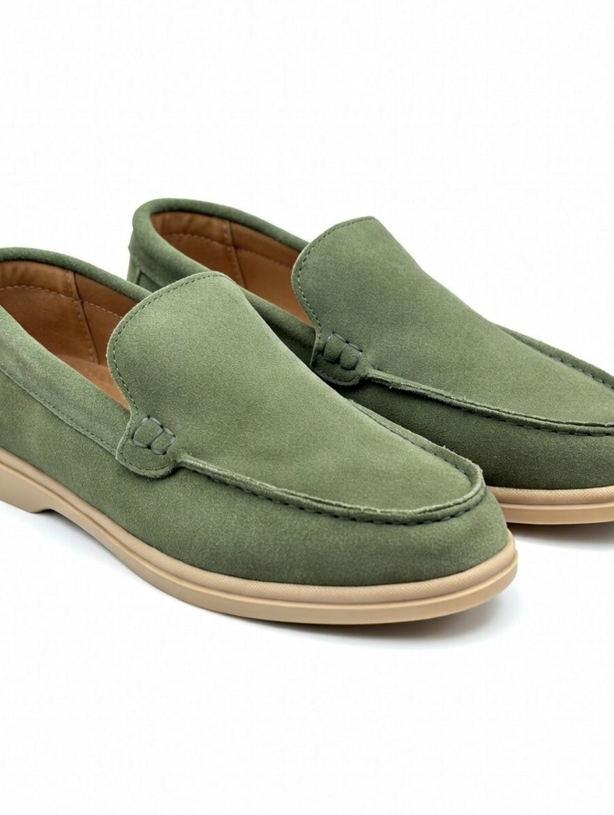 Men’s Beige Suede Loafers – Comfortable Slip-On Casual & Smart Shoes