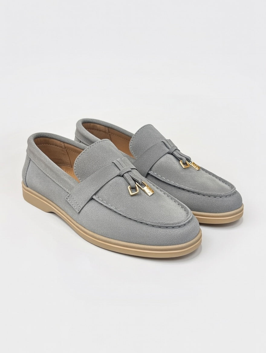 Men’s Grey Blue Suede Loafers