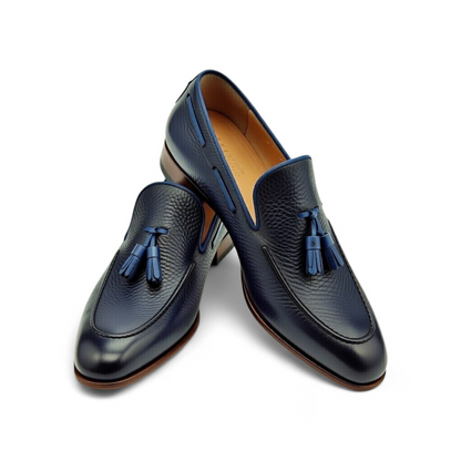 AS - Koop"Men's Navy Blue Tassel Loafers