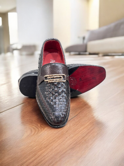 AS -handwoven all leather mocation