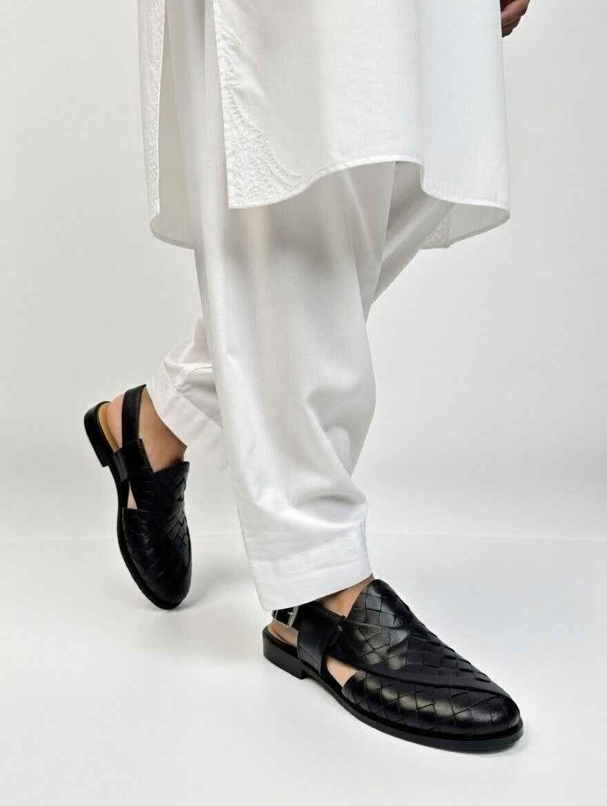 AS - Misk" Handwoven leather Peshawari Chapal