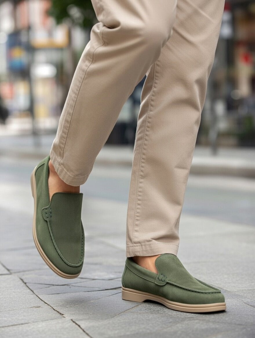 Men’s Beige Suede Loafers – Comfortable Slip-On Casual & Smart Shoes