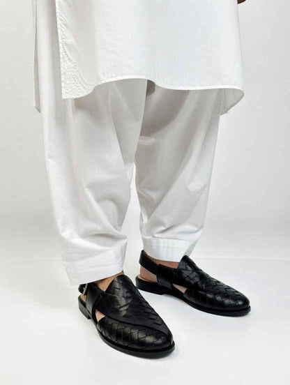 AS - Misk" Handwoven leather Peshawari Chapal