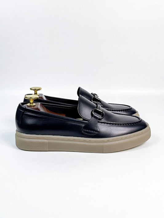AS - Novak"Men’s Black Leather Bit Loafers