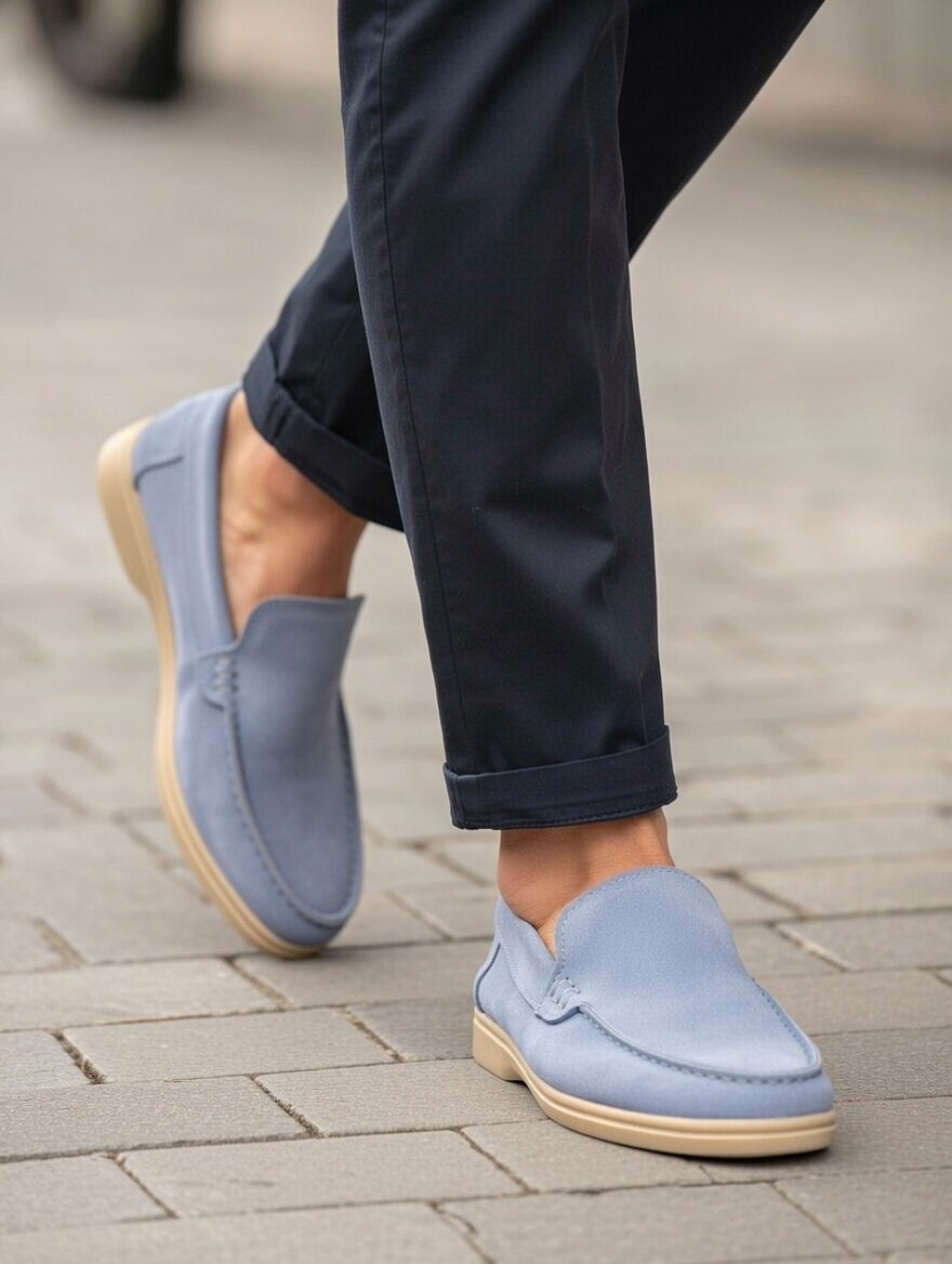 Men’s Blue Suede Loafers – Comfortable Slip-On Casual & Smart Shoes