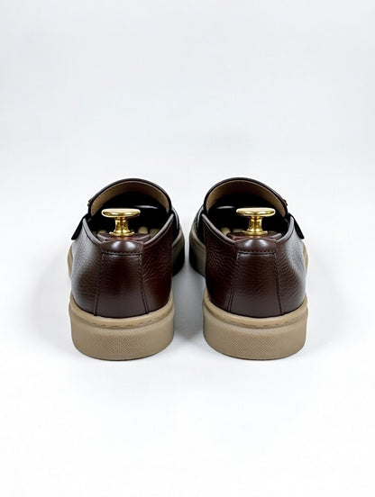 Premium men’s brown leather shoes with matching wallet and belt. Perfect formal wear or gift set for office, weddings & special occasions.