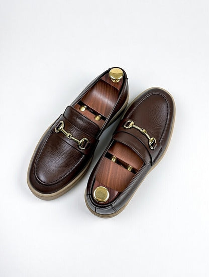 Premium men’s brown leather shoes with matching wallet and belt. Perfect formal wear or gift set for office, weddings & special occasions.