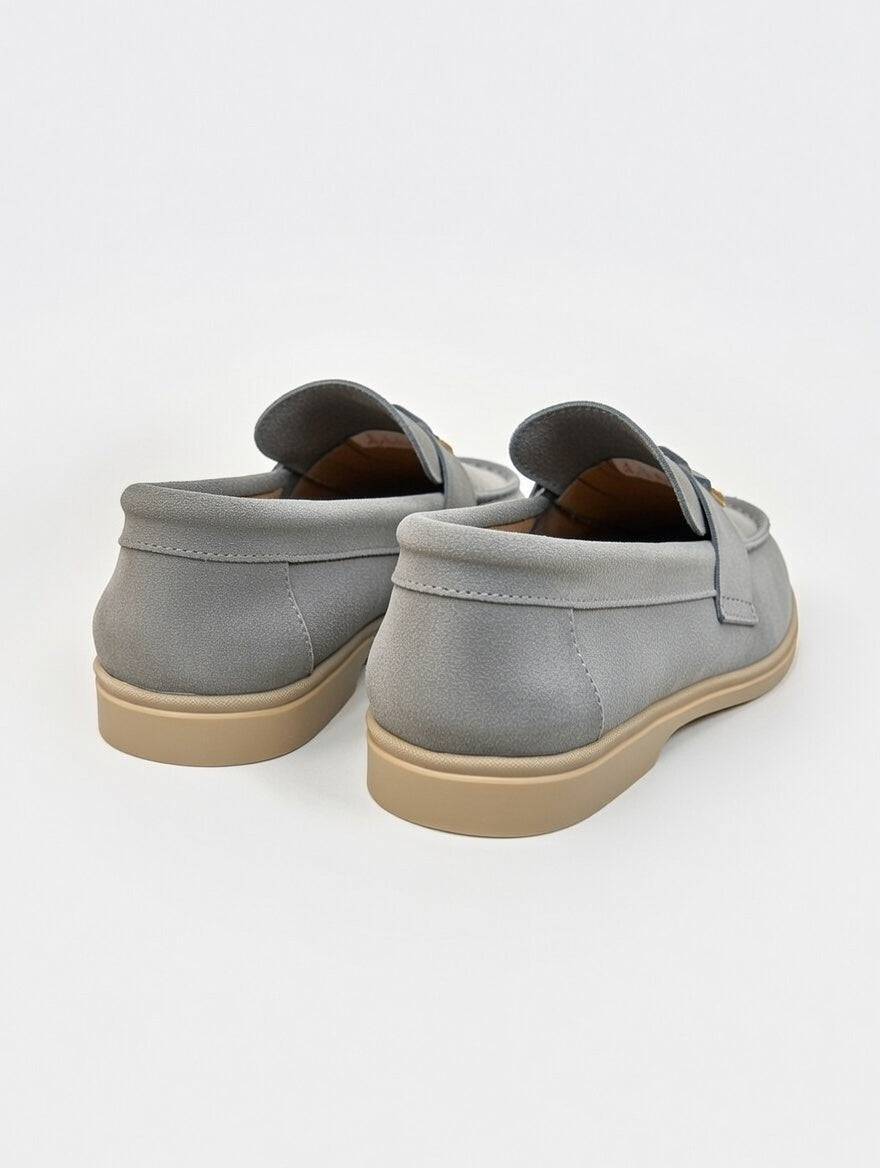 Men’s Grey Blue Suede Loafers