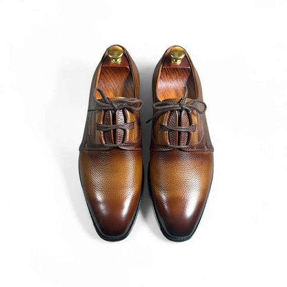 AS - Khab"Men’s Luxury Brown Leather Oxford Dress Shoes