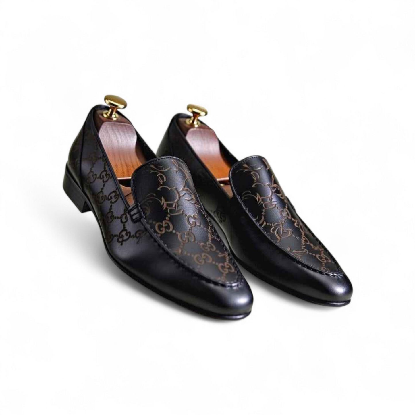 AS - TAZ"Luxury Laser Engraved Leather Loafers for Men