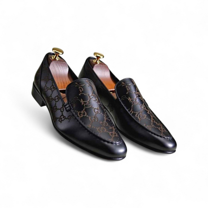 AS - TAZ"Luxury Laser Engraved Leather Loafers for Men