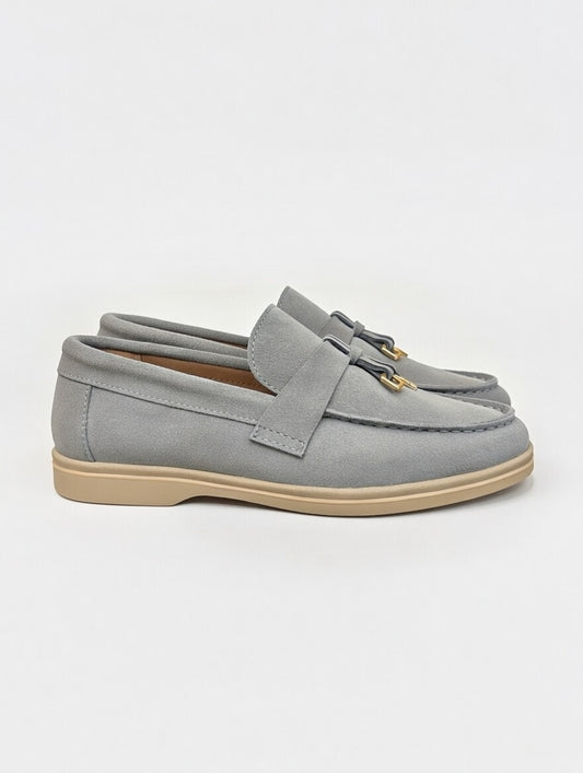 Men’s Grey Blue Suede Loafers