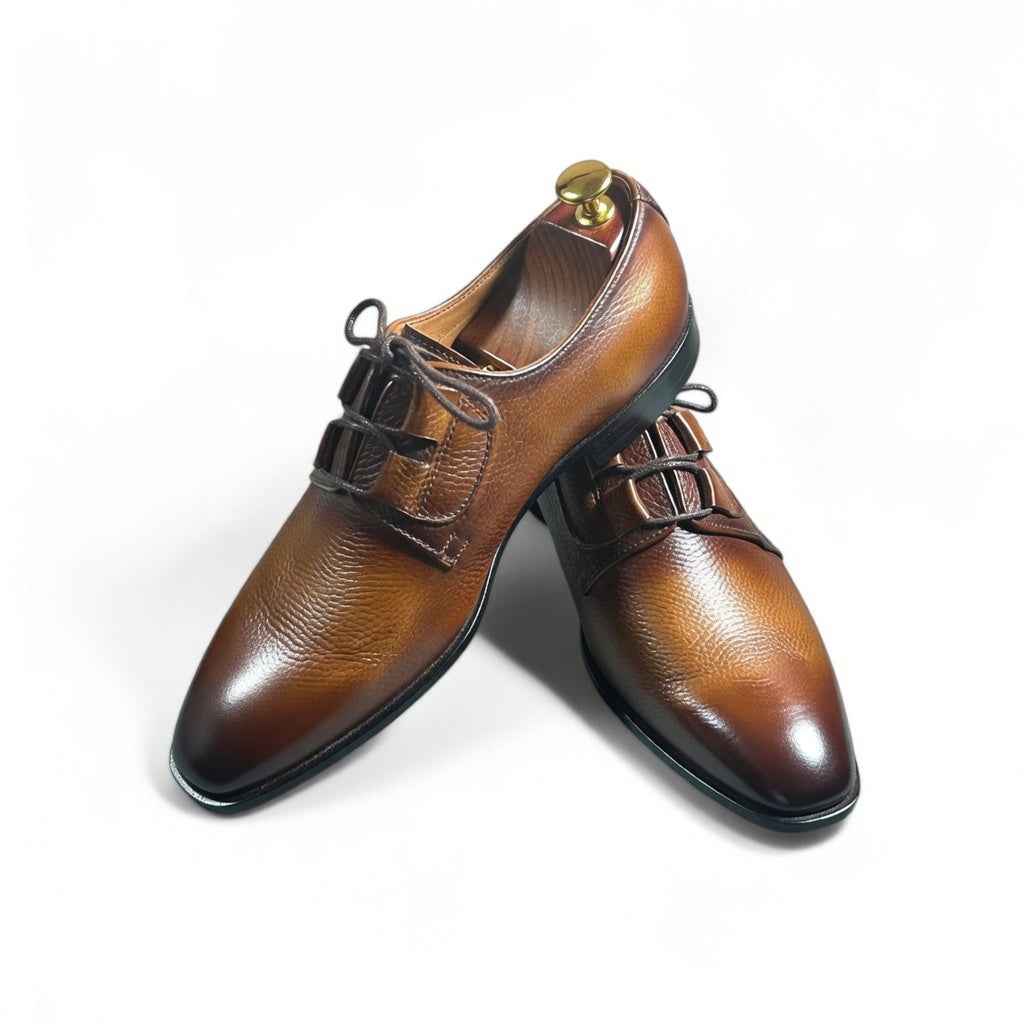 AS - Khab"Men’s Luxury Brown Leather Oxford Dress Shoes