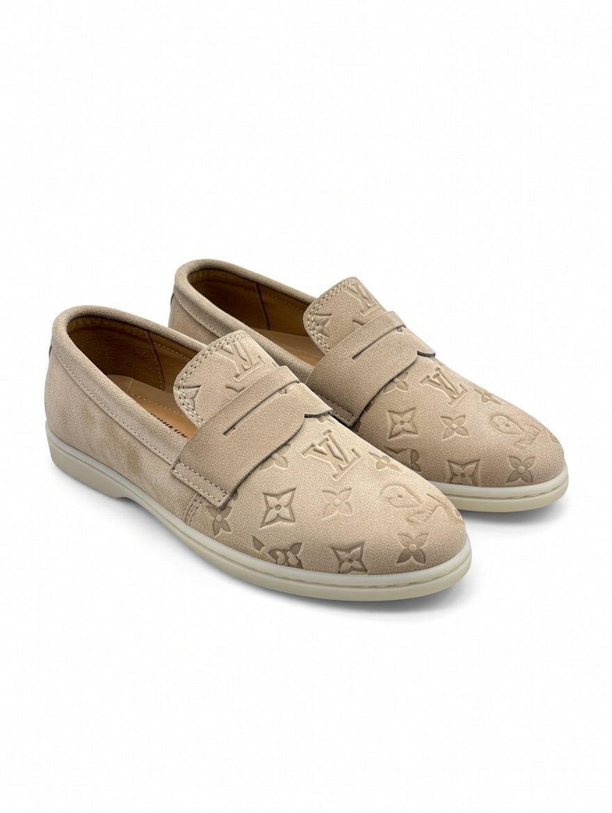 Premium Beige Designer Loafers for Men – Comfortable Slip-On Casual Shoes
