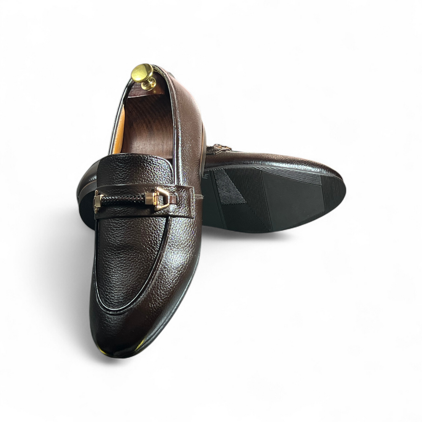 AS - Rabar"Rubber Sole Brown Leather Loafers Men