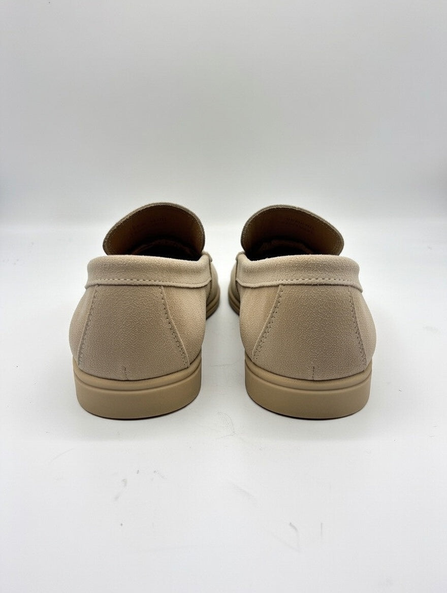 Men’s Beige Suede Tassel Loafers – Slip-On Smart Casual Shoes