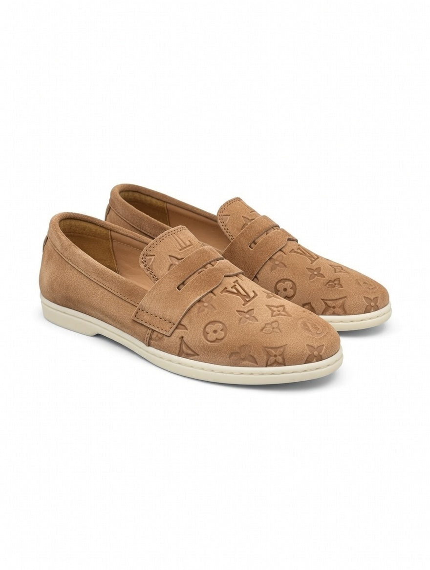 Premium Beige Designer Loafers for Men | Stylish Slip-On Shoes