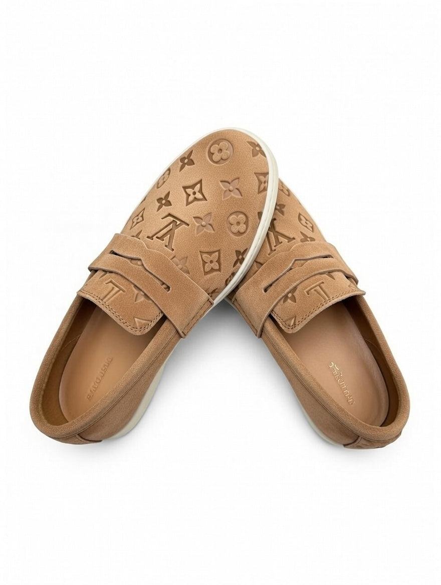 Premium Beige Designer Loafers for Men | Stylish Slip-On Shoes