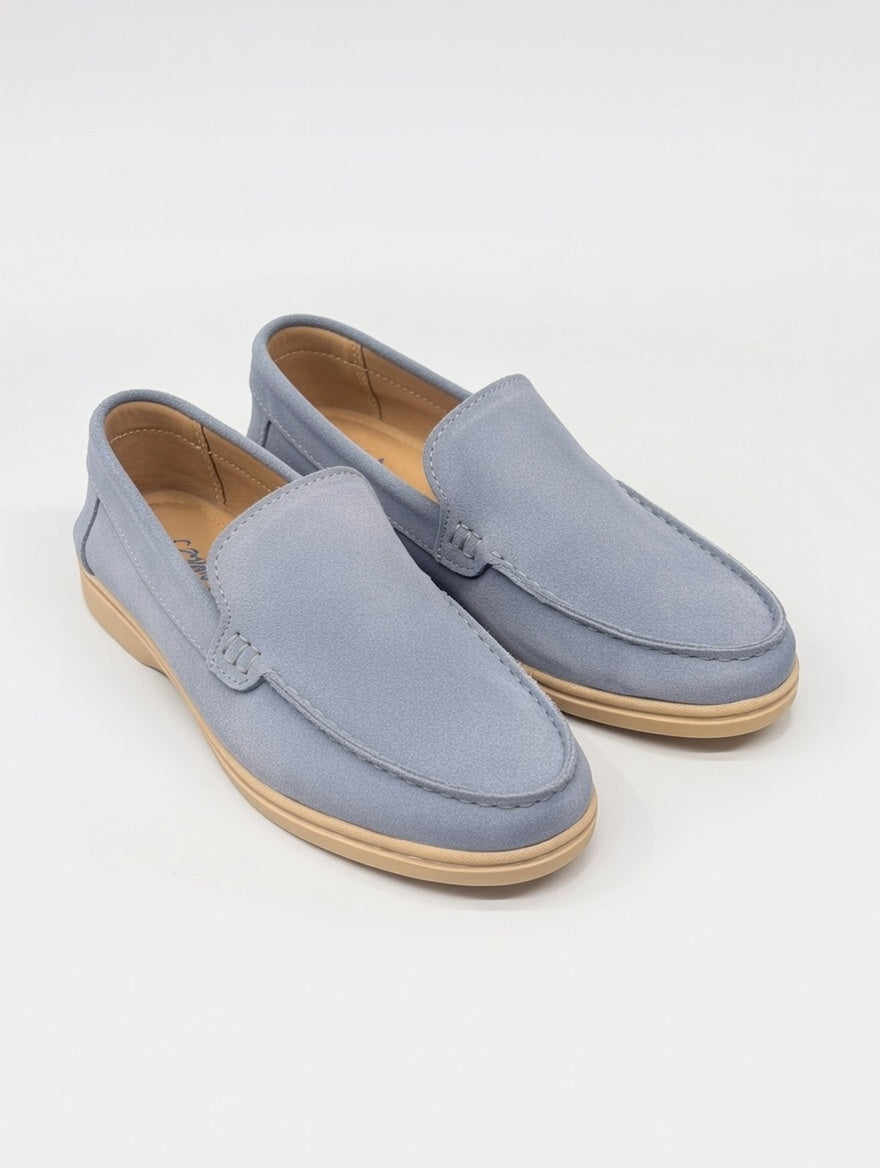 Men’s Blue Suede Loafers – Comfortable Slip-On Casual & Smart Shoes