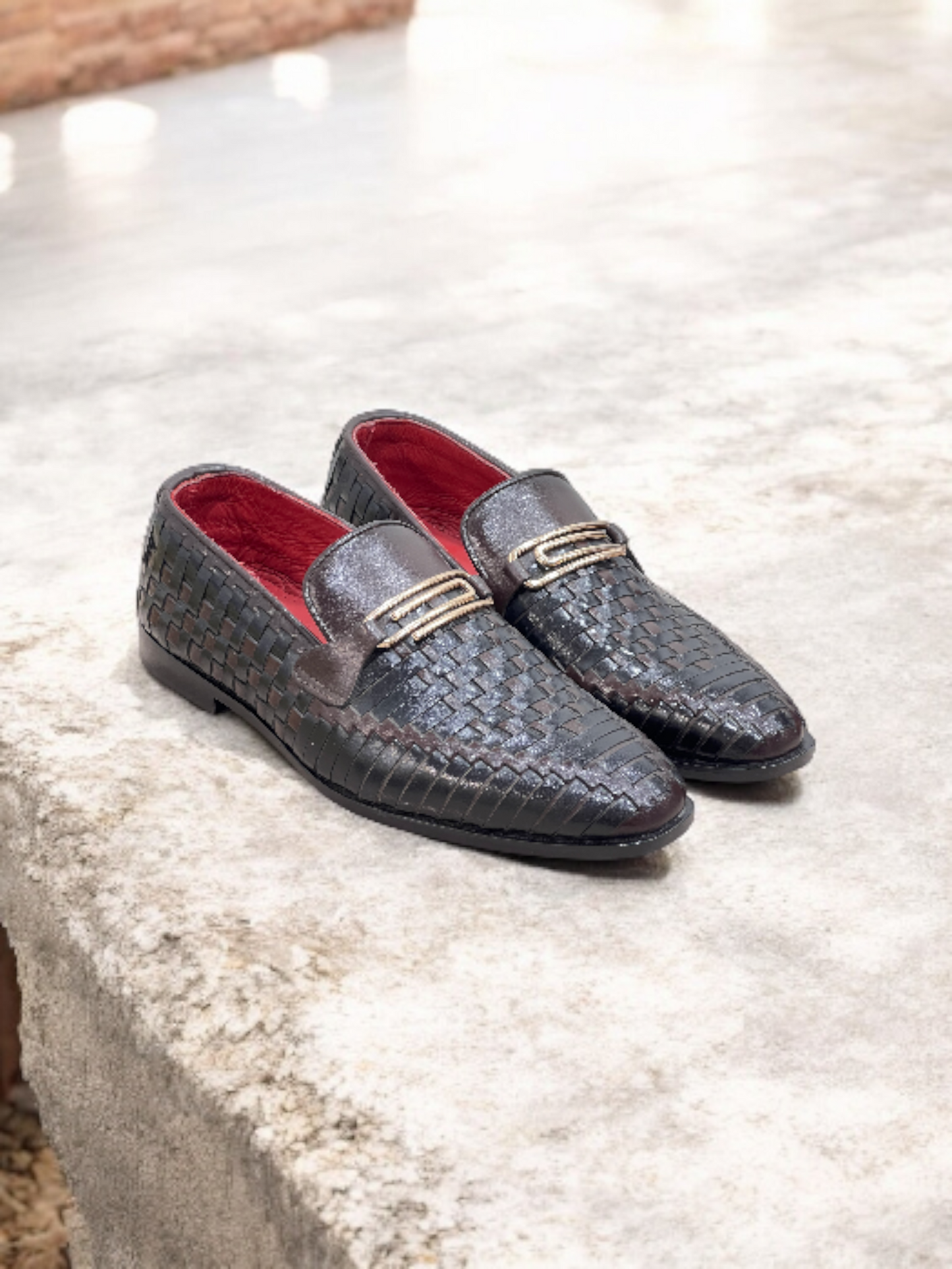 AS -handwoven all leather mocation