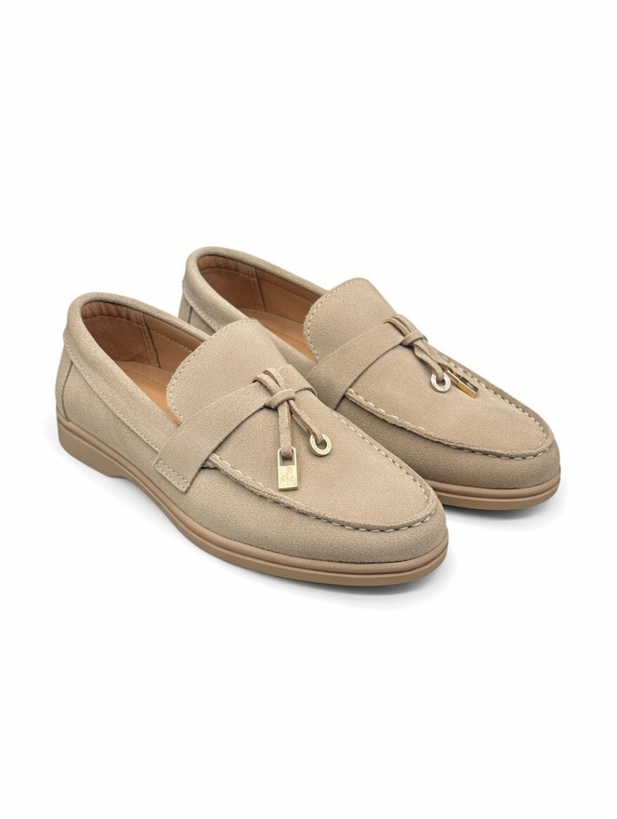 Kintak"Men’s Beige Suede Loafers