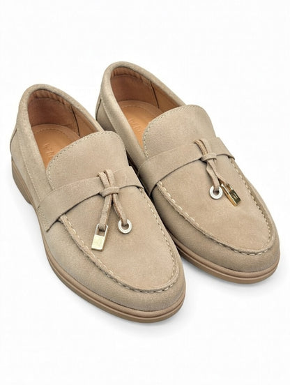 Kintak"Men’s Beige Suede Loafers