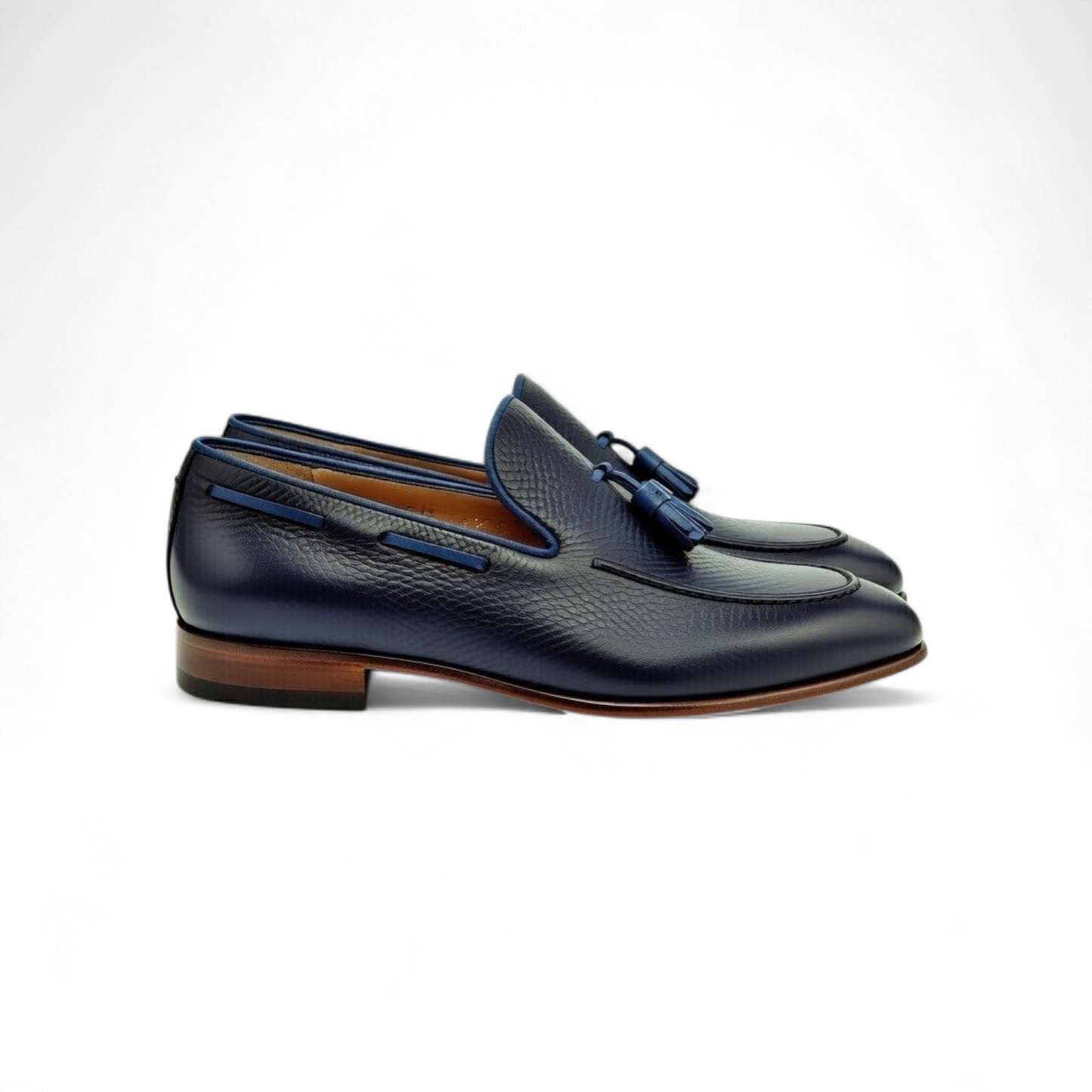 AS - Koop"Men's Navy Blue Tassel Loafers