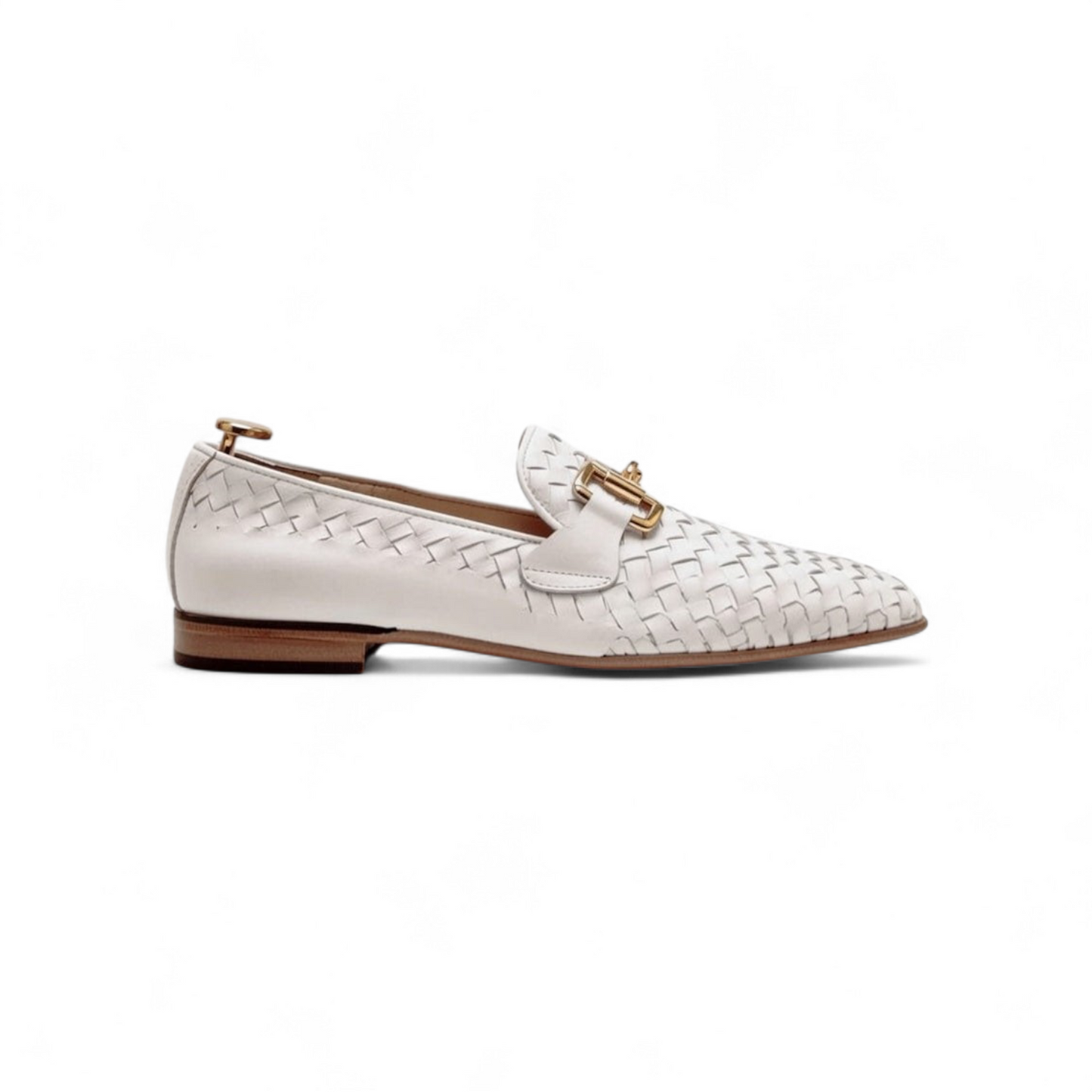 AS Tango 'Men’s White Woven Leather Loafers