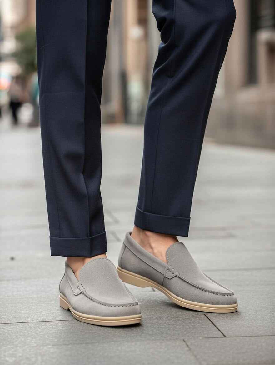 AS - Lrpa"Men’s Grey Suede Loafers