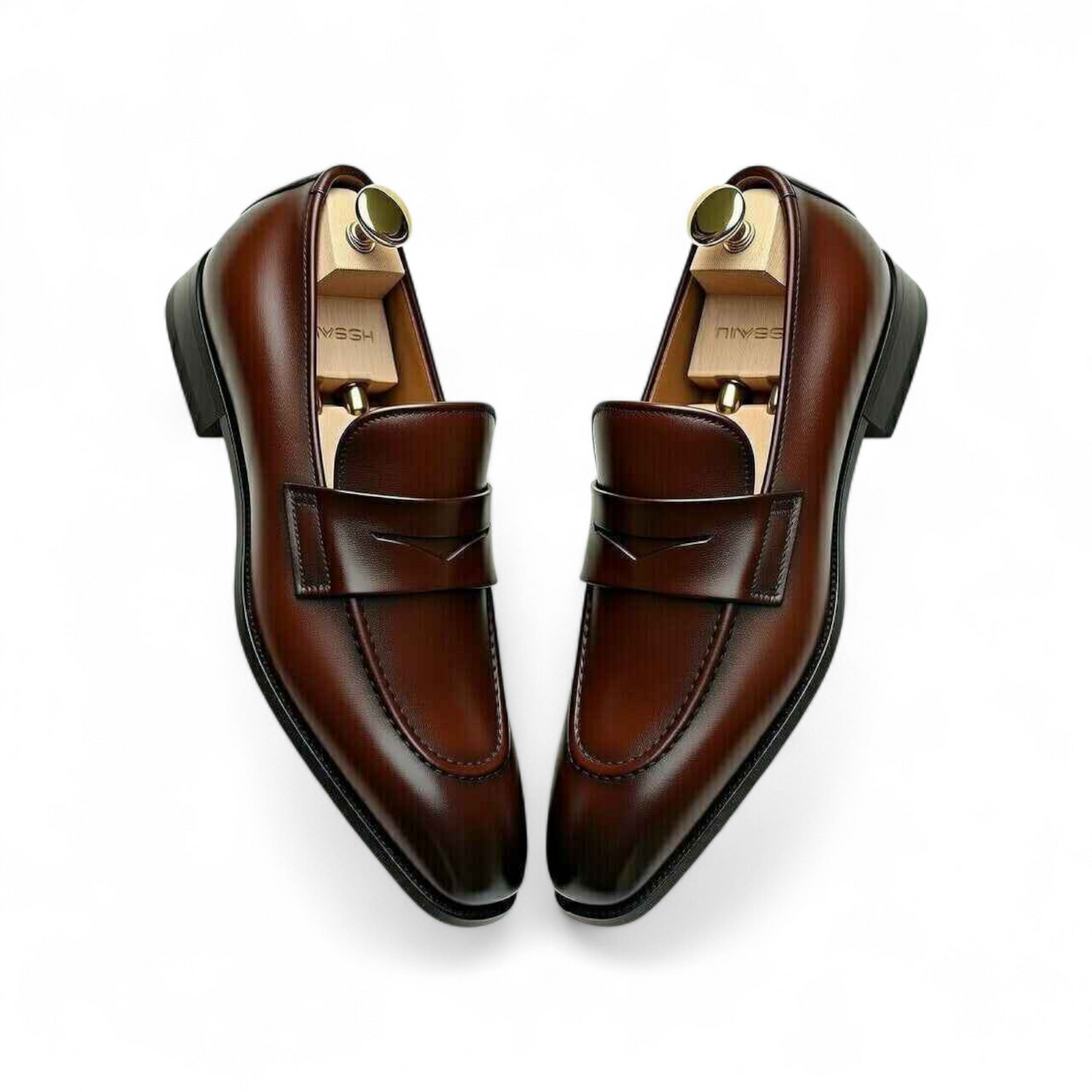 AS - Jabok'Men’s Brown Leather Penny Loafers