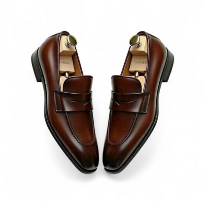 AS - Jabok'Men’s Brown Leather Penny Loafers